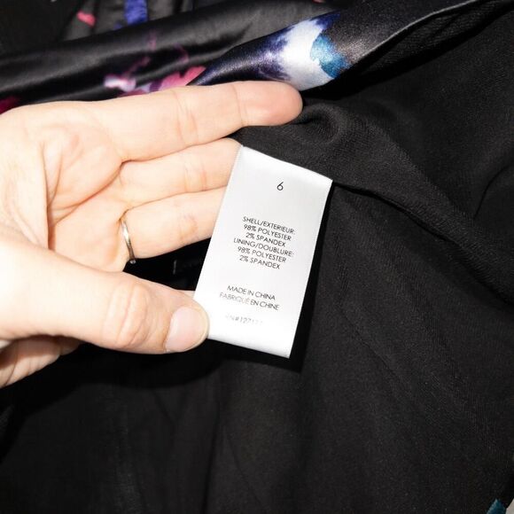 New Badgley Mischka Black‎ Bustier Floral Top Size 6 - Picture 5 of 8